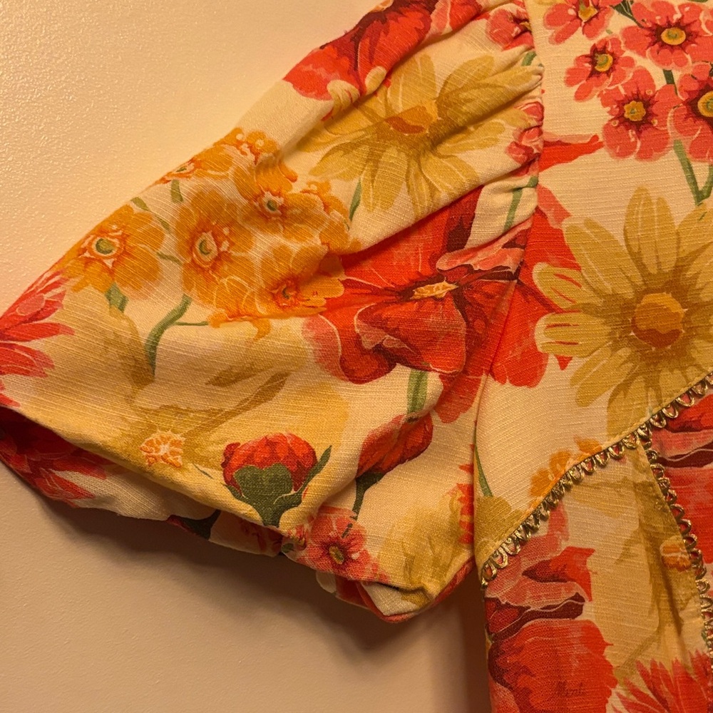 Floral Midi Dress in Red and Yellow - Picture 7 of 7